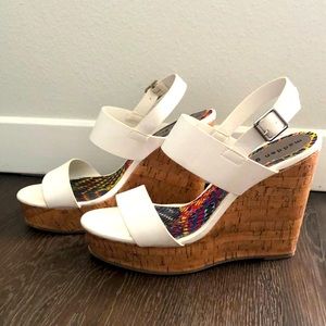 5 for $25 - White Madden Girl Cord Bottom Wedges